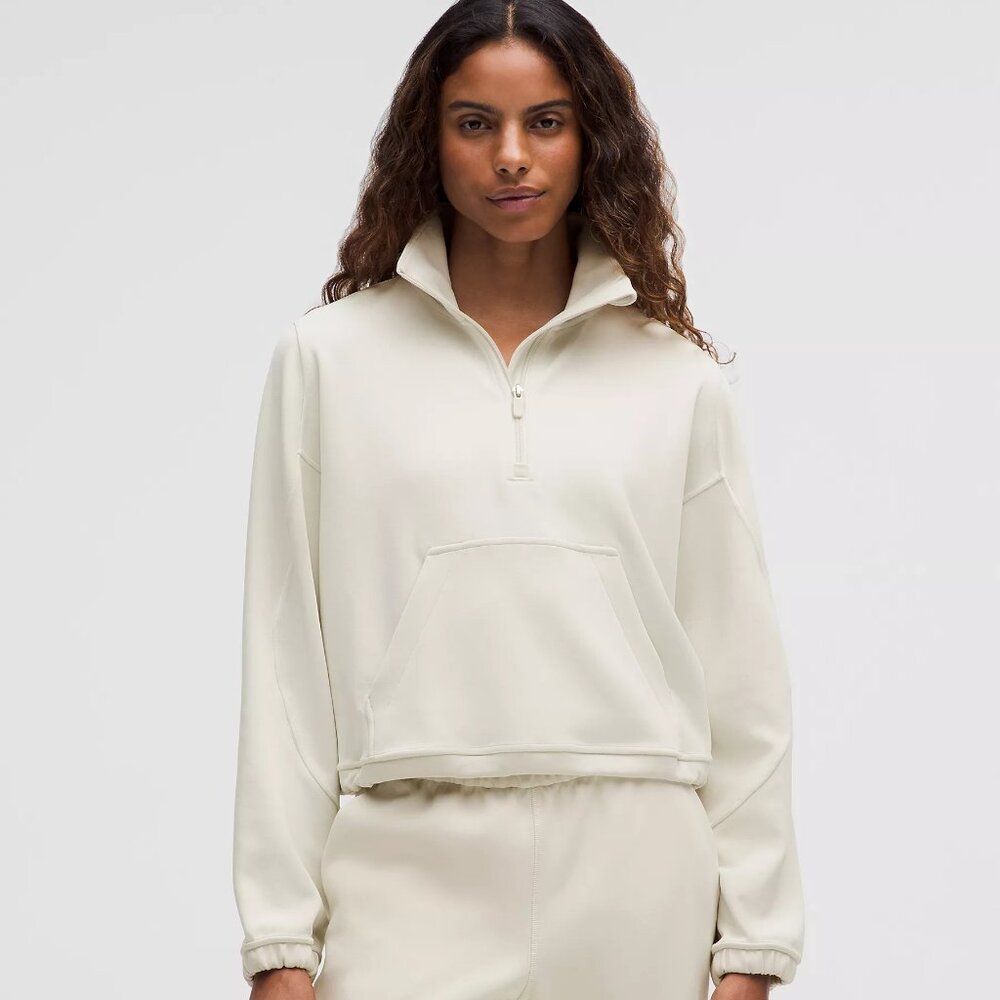 Lululemon Brushed Softstreme Half Zip Size 4 Bone NWT